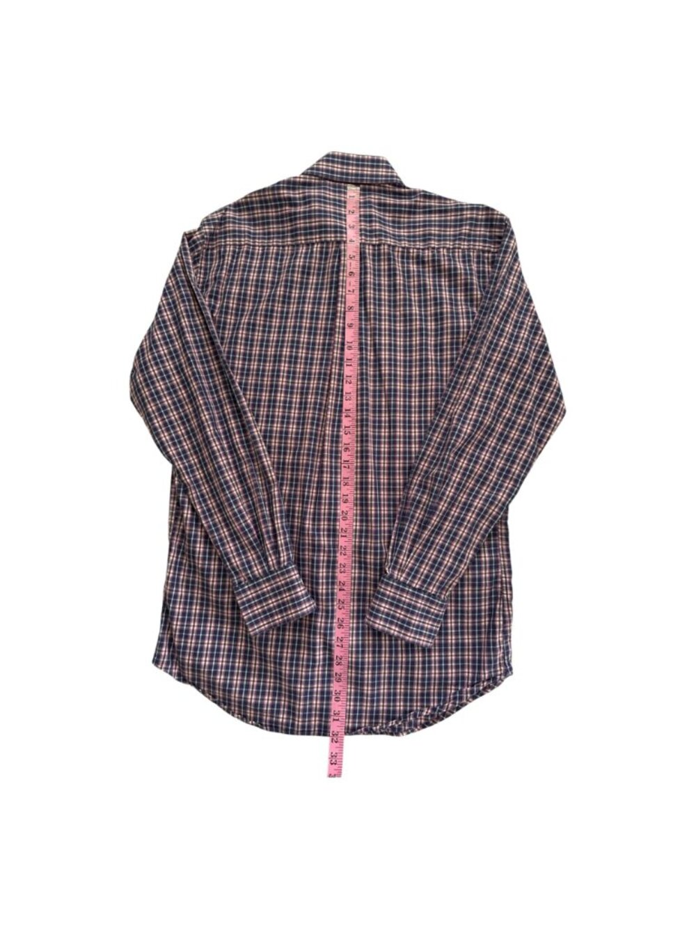 Peter Millar Mens Medium Plaid Button-Up Long-Sleeve Shirt 100% Cotton Blue Pink - Picture 5 of 11